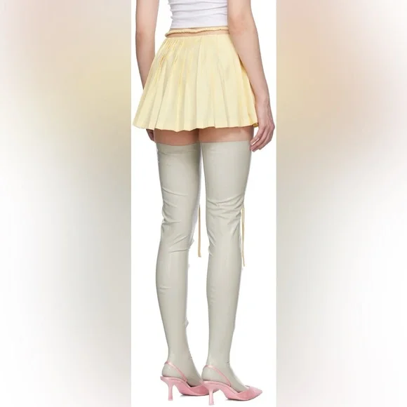 Nodress Yellow Pleated Miniskirt